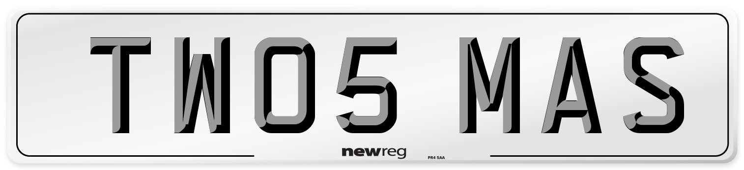 TW05 MAS Number Plate from New Reg